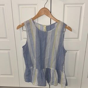 Striped Sleeveless Peplum Top